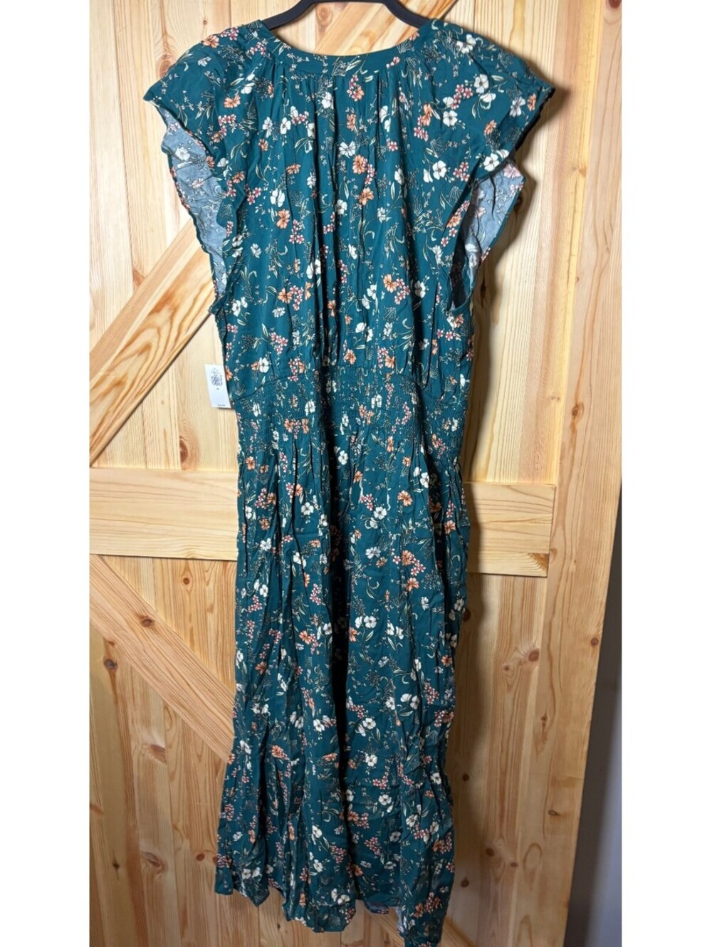 Old Navy Women's 2X Green Floral Maxi Dress with Smocked Waist - Picture 8 of 11